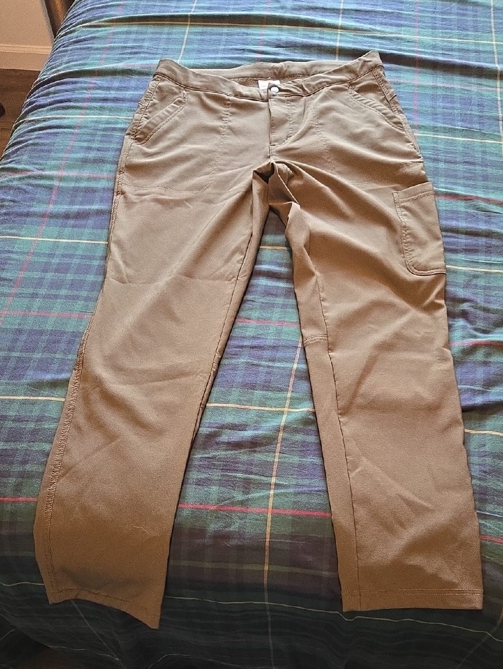 Women's Casual Olive Green Utility Pants Fleece Lined